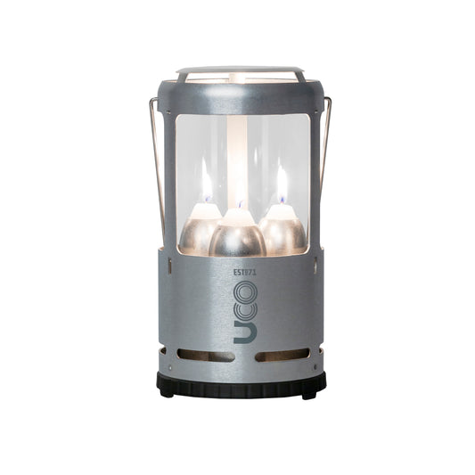 CANDLELIER - 3 CANDLE LANTERN, PLAIN ALUMINIUM