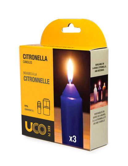 9-HOUR CITRONELLA CANDLES - 3 PACK