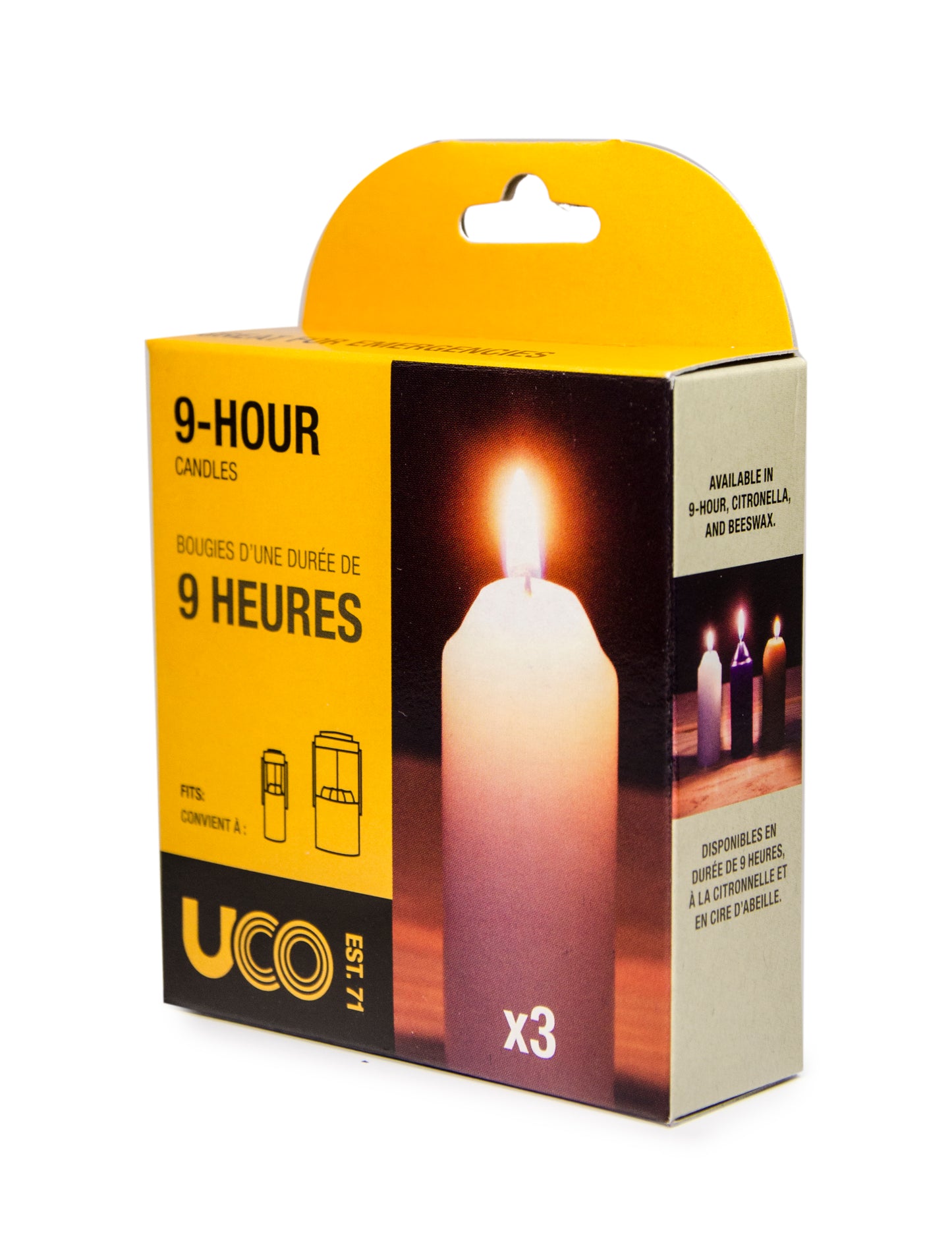 UCO 9-HOUR CANDLES - 3 PACK